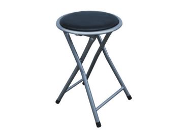 Skládací stolička ERETI (taburet), černá/stříbrná