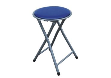 Skládací stolička ERETI (taburet), modrá/stříbrná