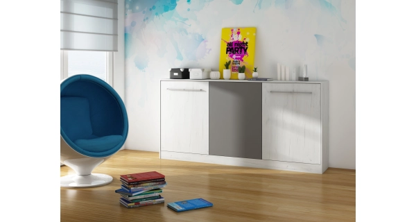 Sklápěcí postel CEDUNA, craft bílý/grafit, 5 let záruka