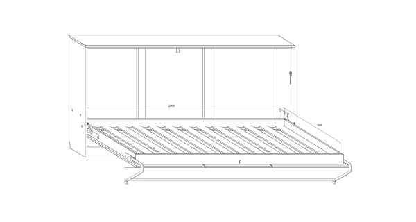 Sklápěcí postel CEDUNA, dub sonoma/bílá, 5 let záruka