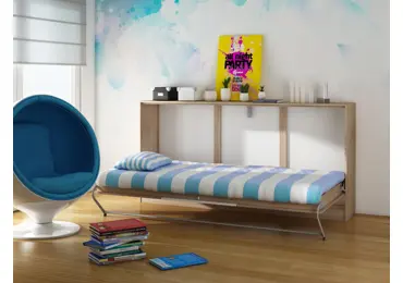 Sklápěcí postel CEDUNA, dub sonoma/bílá