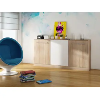 Sklápěcí postel CEDUNA, dub sonoma/bílá