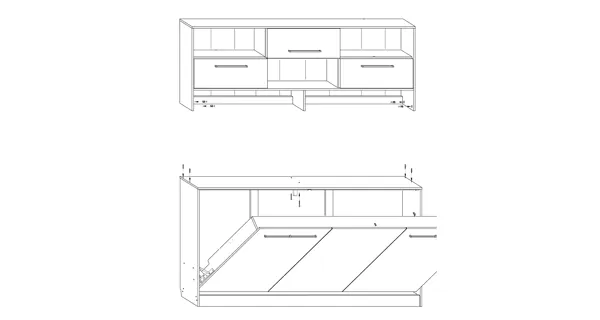 Sklápěcí postel s nástavcem CEDUNA, craft bílý/grafit