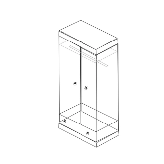 Skříň 2 dveřová PIMBOW, masiv borovice, vosk