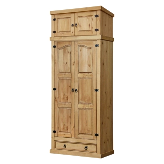 Skříň 2 dveřová PIMBOW, masiv borovice, vosk