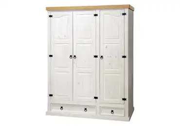 Skříň 3 dveřová PIMBOW, bílý vosk