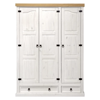 Skříň 3 dveřová PIMBOW, bílý vosk