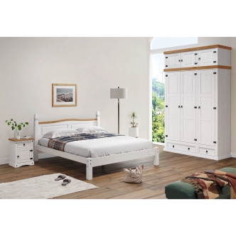 Skříň 3 dveřová PIMBOW, bílý vosk