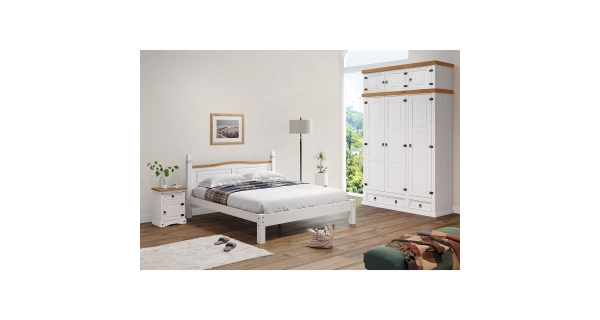 Skříň 3 dveřová PIMBOW, bílý vosk