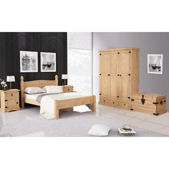 Skříň 3 dveřová PIMBOW, masiv borovice, vosk