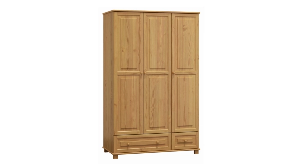 Skříň 3D BHAGIRA 1, šíře 120 cm, masiv borovice, moření: olše