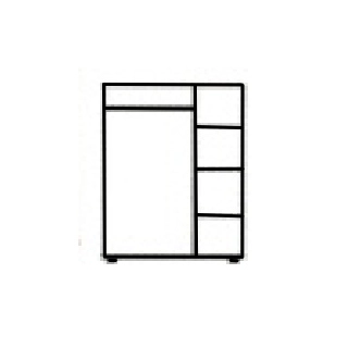 Skříň 3D BHAGIRA 2, šíře 120 cm, masiv borovice, moření: ořech