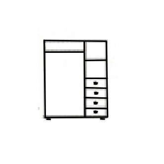 Skříň 3D BHAGIRA 4, šíře 120 cm, masiv borovice