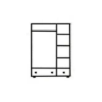 Skříň 3D BHAGIRA 5, šíře 133 cm, masiv borovice