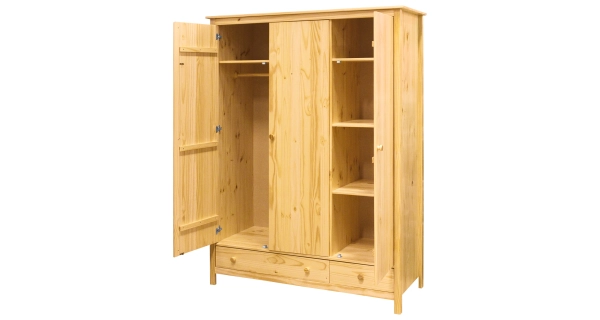 Skříň 3dveřová DWAYNE, masiv borovice