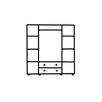 Skříň 4D BHAGIRA 2, šíře 160 cm, masiv borovice, moření: ořech