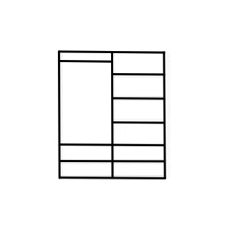 Skříň 4D BHAGIRA 4, šíře 180 cm, masiv borovice, moření: ořech
