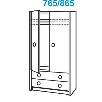 Skříň AMENTET 2D2S, masiv smrk