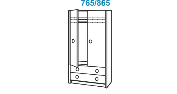 Skříň AMENTET 2D2S, masiv smrk