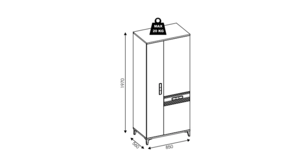 Skříň ANTIOPE 2D, dub craft zlatý/bílá alpský lesk 