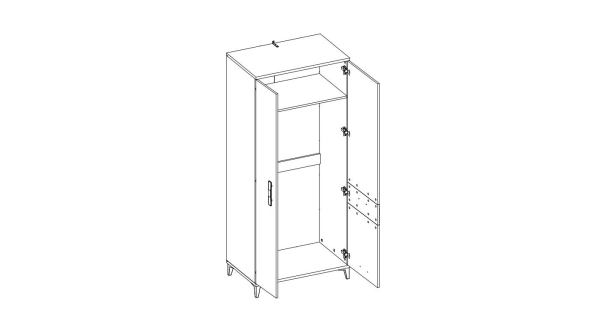 Skříň ANTIOPE 2D, dub craft zlatý/bílá alpský lesk 