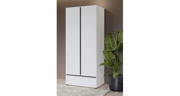 Skříň BONIFACIO 2D1S, bílá/černá