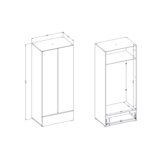 Skříň BONIFACIO 2D1S, dub wotan/černá