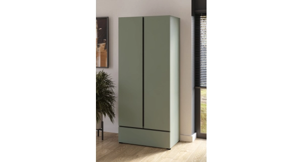 Skříň BONIFACIO 2D1S, zelená/černá