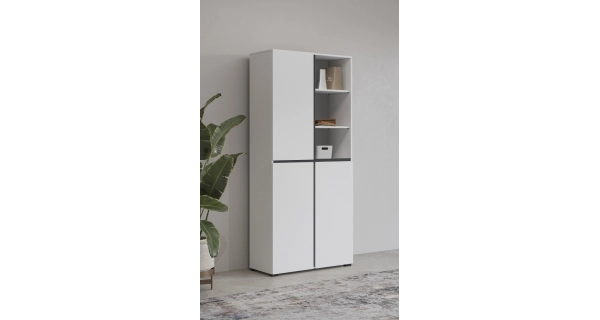 Skříň BONIFACIO 3D, bílá/černá