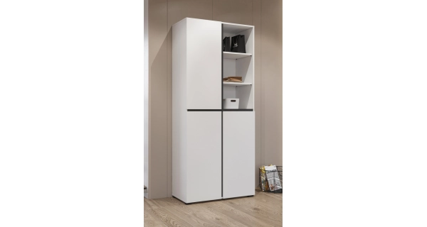 Skříň BONIFACIO 3D, bílá/černá