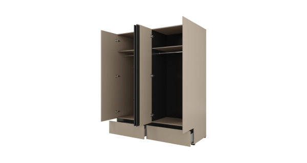 Skříň BONIFACIO 4D2S, congo/černá