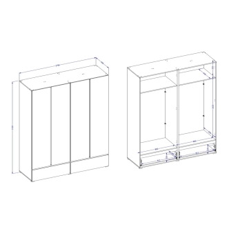 Skříň BONIFACIO 4D2S, congo/černá