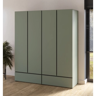 Skříň BONIFACIO 4D2S, zelená/černá