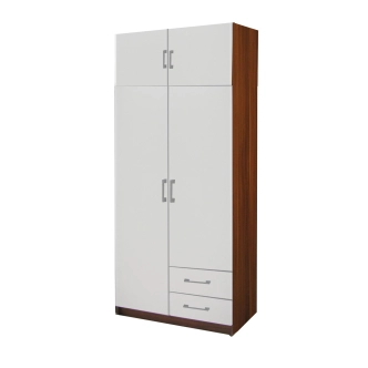 Skříň BUANG 2D2S, ořech/bílá