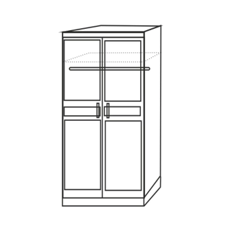 Skříň CHARBON 2D, masiv borovice