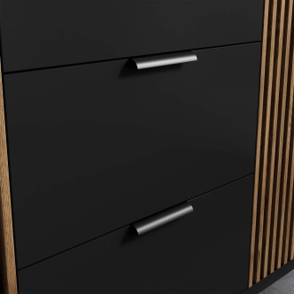 Skříň CHRISTOBEL, černý mat/dub artisan