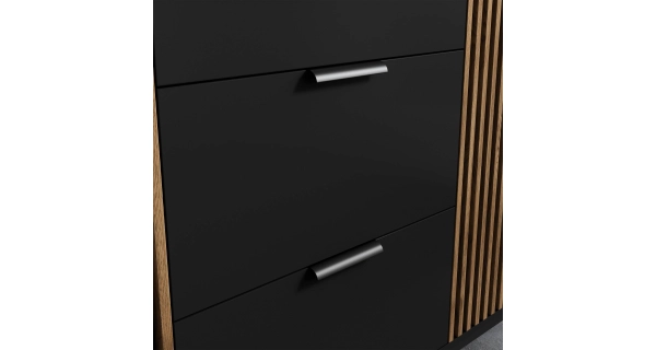 Skříň CHRISTOBEL, černý mat/dub artisan