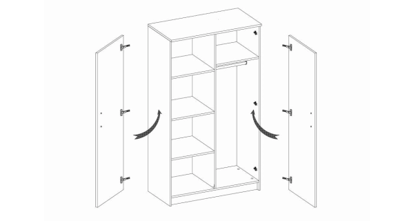 Skříň DAMASO 2D, bílá/limetka