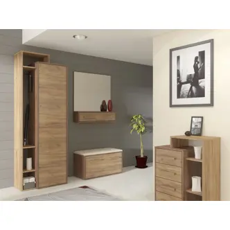 Skříň DORINDA 1D levá, craft tobaco/craft zlatý