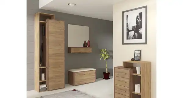 Skříň DORINDA 1D levá, craft tobaco/craft zlatý