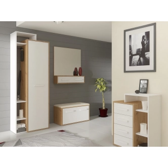 Skříň DORINDA 1D levá, dub artisan/bílá, 5 let záruka