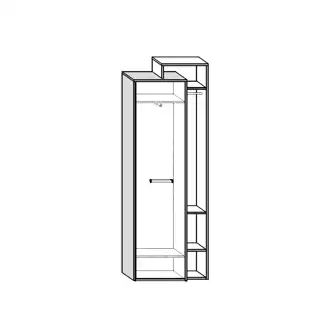 Skříň DORINDA 1D pravá, craft tobaco/craft zlatý