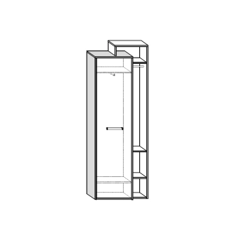 Skříň DORINDA 1D pravá, dub artisan/bílá, 5 let záruka