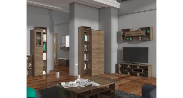 Skříň DORINDA 2D levá, craft tobaco/craft zlatý, 5 let záruka