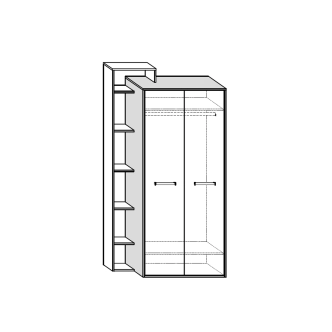 Skříň DORINDA 2D levá, dub artisan/bílá, 5 let záruka