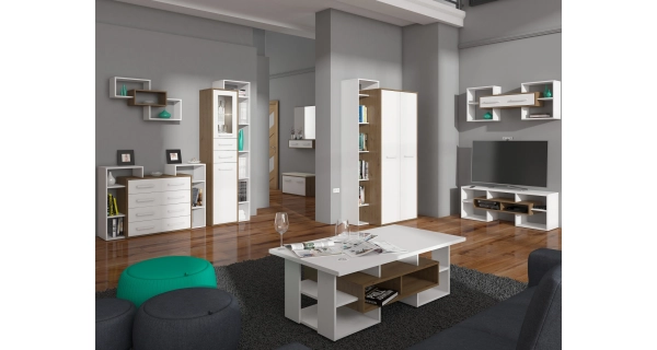 Skříň DORINDA 2D levá, dub artisan/bílá, 5 let záruka