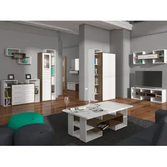 Skříň DORINDA 2D levá, dub burgundský/bílá, 5 let záruka