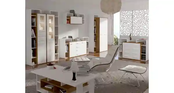 Skříň DORINDA 2D levá, dub burgundský/bílá