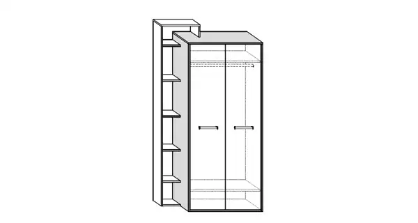 Skříň DORINDA 2D levá, dub sonoma tmavý/dub sonoma, 5 let záruka