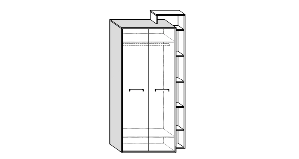 Skříň DORINDA 2D pravá, dub artisan/bílá, 5 let záruka